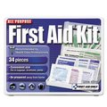First Aid Only All-Purpose First Aid Kit, 34 Pieces, 3 3/4 x 4 3/4 x 1/2, Blue/White FAO-112